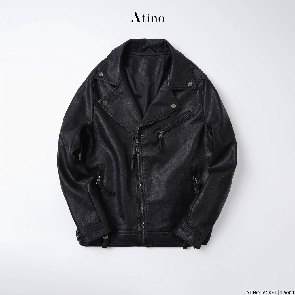 Áo Khoác Jacket Da Nam BIKER ATINO Chất Da Biker Dày Dặn Siêu Ấm Phong Cách Đường Phố Chuẩn Form AD1.6009