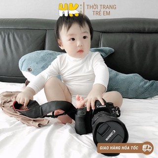 Áo giữ nhiệt cao cổ Minky mom chuẩn Quảng Châu, áo thun dài tay thu đông chất pettit mềm mại co giãn 4 chiều - HK KIDS