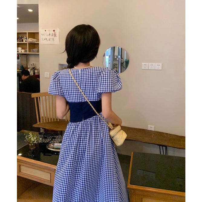 𝐌𝐀𝐑𝐈𝐒 𝐃𝐑𝐄𝐒𝐒 - Đầm caro tay bồng