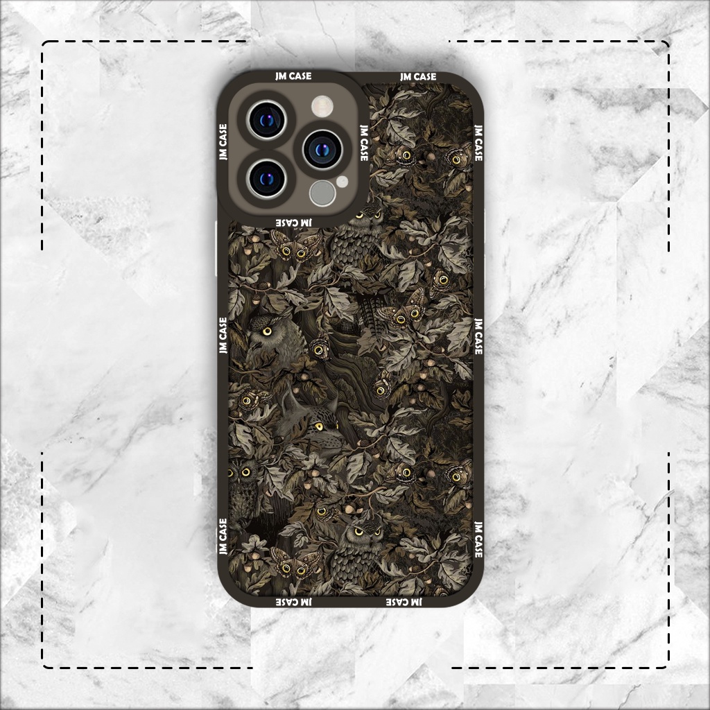 Ốp lưng iphone cạnh vuông JMCase Con Cú Abstract Art Hội Họa 7/7plus/8/8plus/x/xs/11/12/pro/max/plus/promax