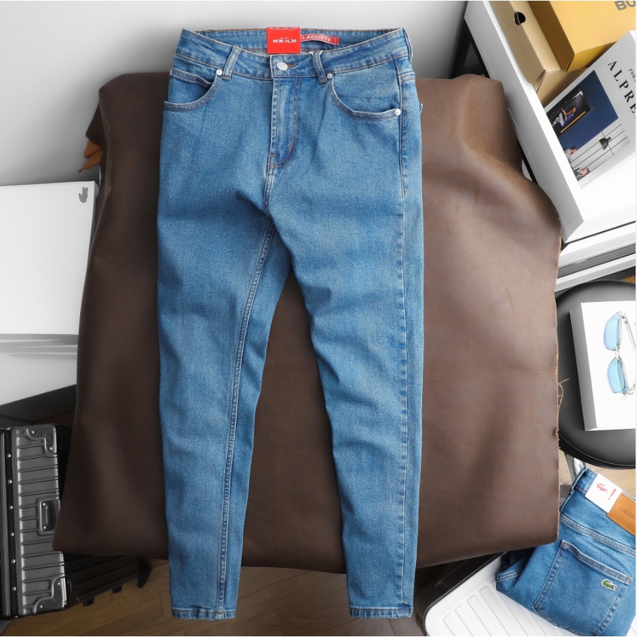 Quần jean dài nam chất vải dày dặn, tone màu nguyên bản form slim fit tôn dáng CX004