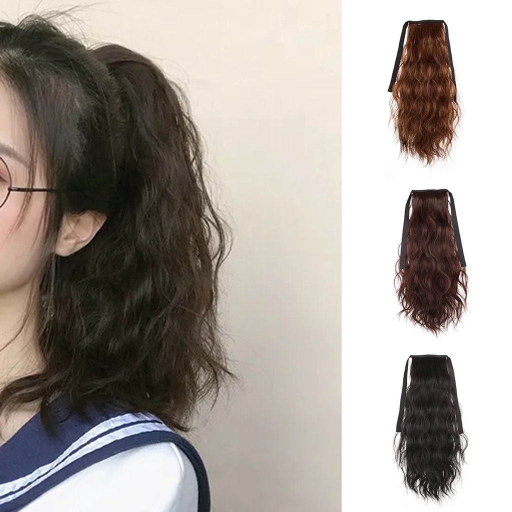 [beautymart] Tóc Giả Nhuộm Tóc Đuôi Ngựa Tự Nhiên Bằng Lụa Xoăn Dài Mềm Mịn Chịu Nhiệt Độ Cao Thoải Mái Dùng Tại Nhà