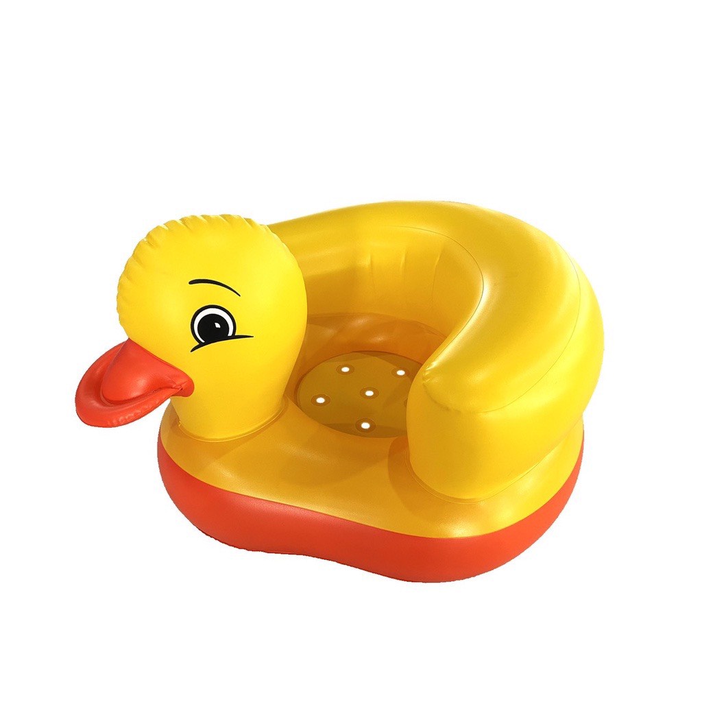 Ghế hơi tập ngồi cho bé hình Vịt lưng cam - van bơm tự động