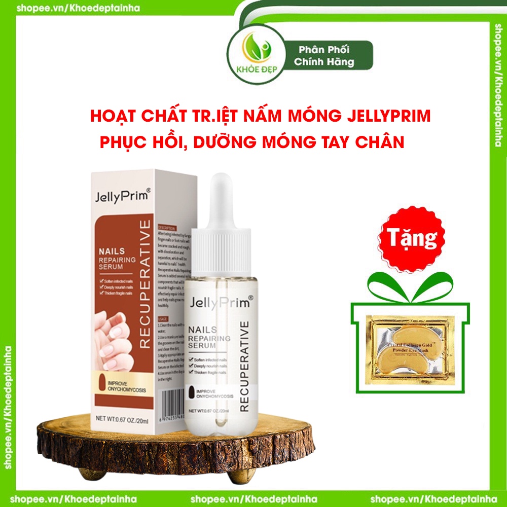 Hoạt chất dưỡng móng Jelly Prim, serum dưỡng móng, tinh chất chất phục hồi nấm móng tay chân, giảm xước yếu móng nhanh
