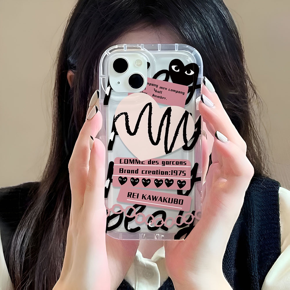 Ốp Điện Thoại Trong Suốt In Hình Trái Tim Cho iphone 14promax 11 13 12 7Plus X XS Max