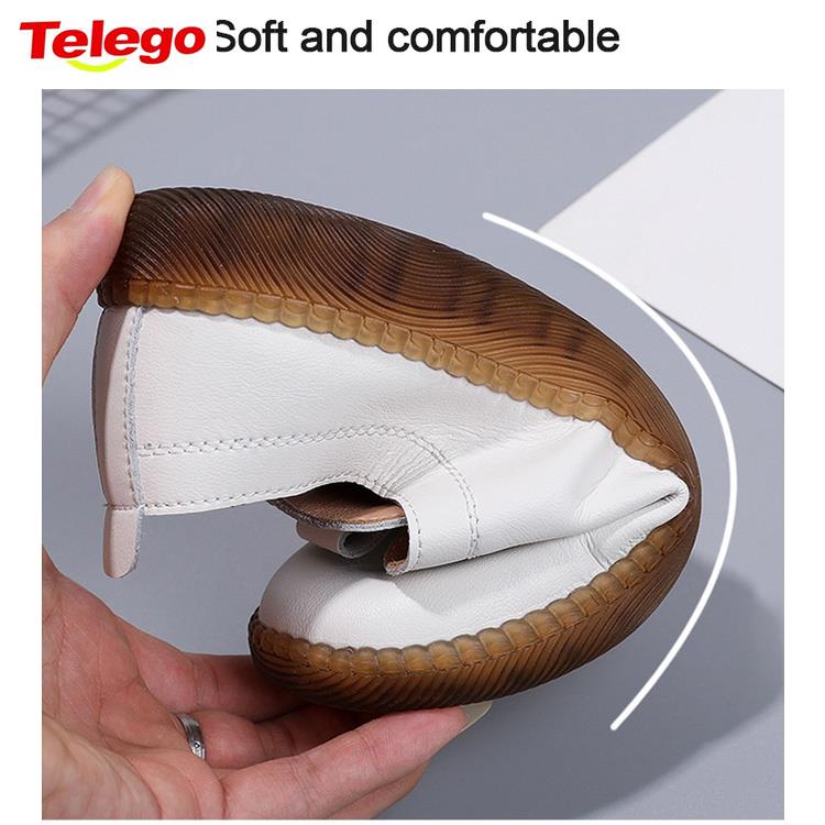 Giày Lười Da Đế Mềm / Giày Lười Màu Trắng Dành Cho Bạn Nữ