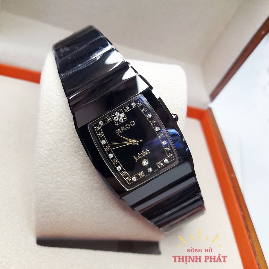 Đồng Hồ Nam R.AD0 JUBILE 291G Case 30mm x 40mm - Mặt Vuông Dây Đá Ceramic Cao Cấp - Phong Cách Cổ Điển, Lịch Lãm