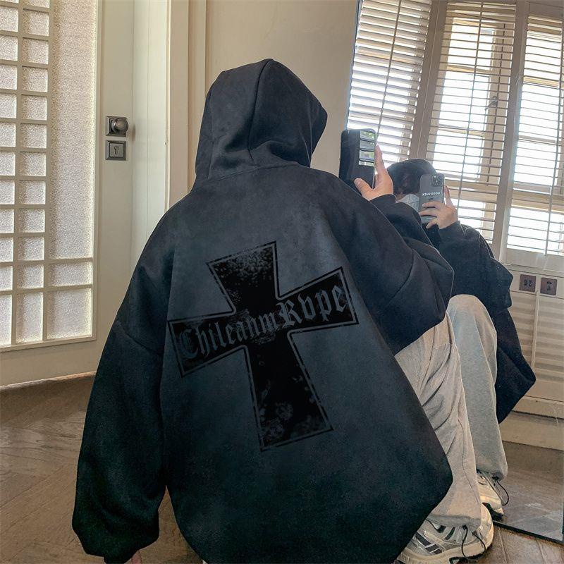 Áo Khoác Da Lộn Lót Nhung Dày Dặn Có Nón Thời Trang Thu Đông Cho Nam Và Nữ 150kg