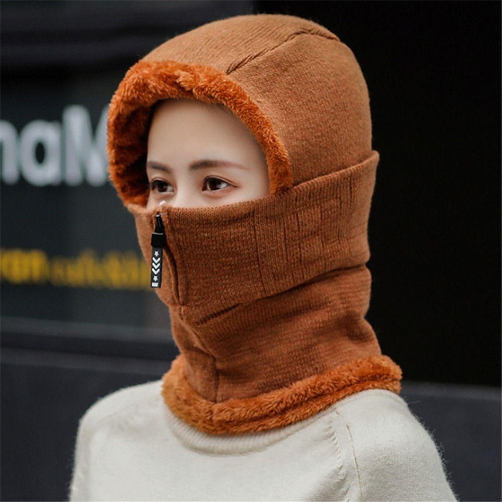 1 Mũ Dệt Kim Giữ Ấm Phối Lông Cho Nữ