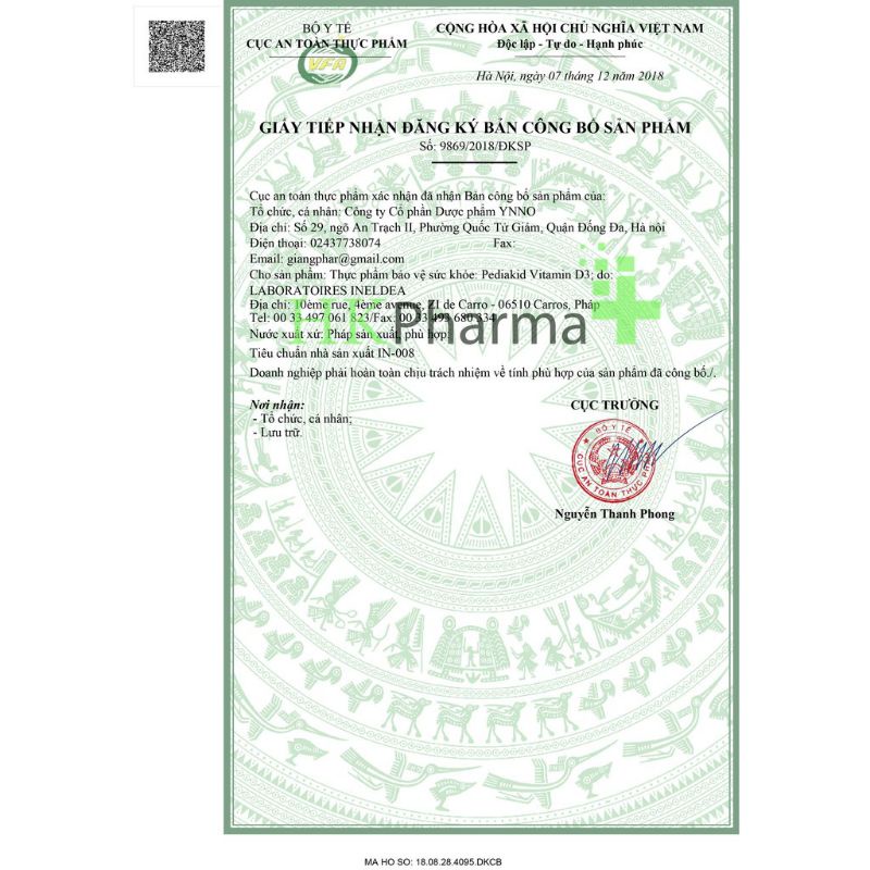 Vitamin D3 cho bé từ sơ sinh PediaKid 400IU lọ 20ml date 2/2024