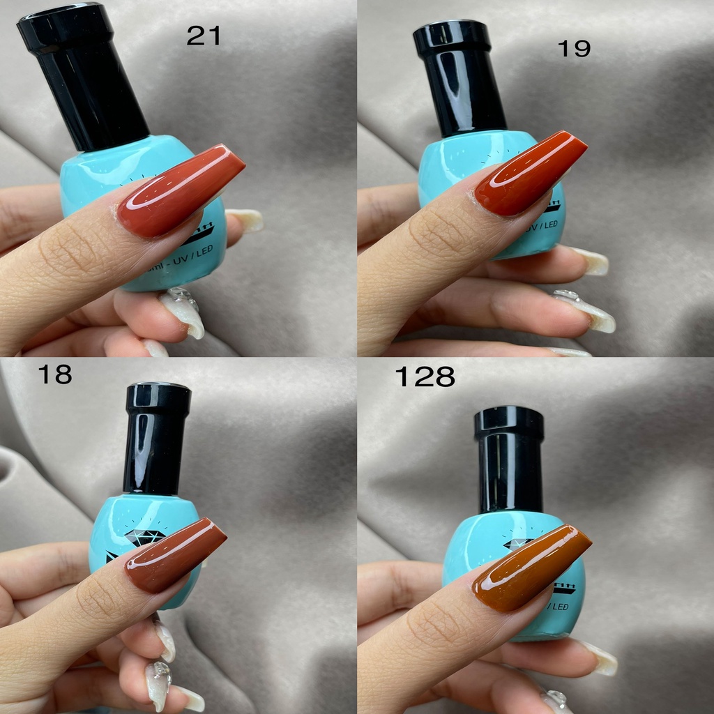 Sơn gel NL mẫu mới chai tròn chắc chắn  dùng máy hơ tone nhiều màu sắc đỏ hồng xanh các loại chai 15ml s2