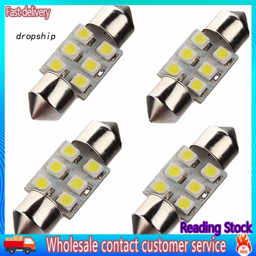 Bộ 4 Đèn Led 6 Bóng 12V Gắn Trần Xe Hơi Xe Tải