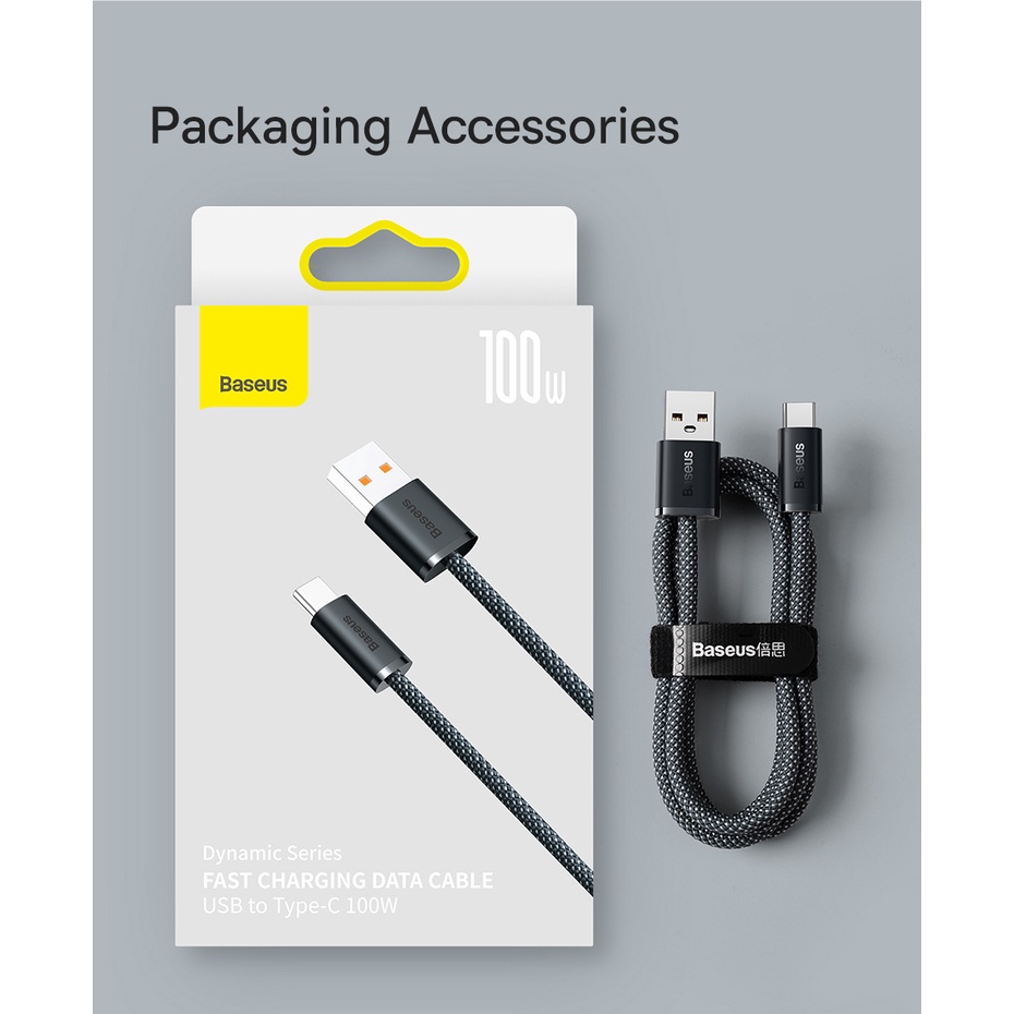 Dây Cáp Sạc Nhanh Baseus 100W 6A USB Type C - Dành Cho Samsung S22 S21 Ultra, Xiaomi - Chất Liệu Nylon Siêu Bền - Dài 1M