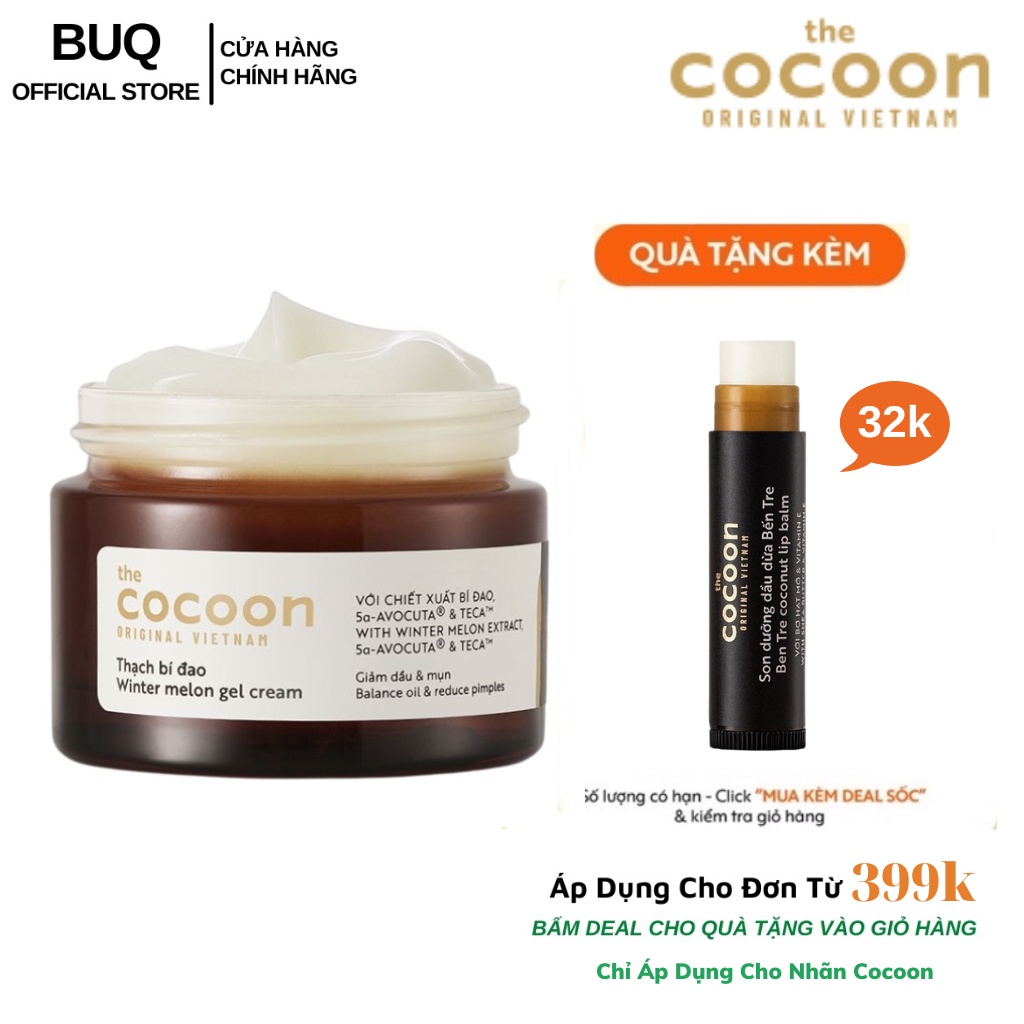 Thạch Bí Đao Cocoon Cấp Ẩm Và Ngừa Mụn 30ml