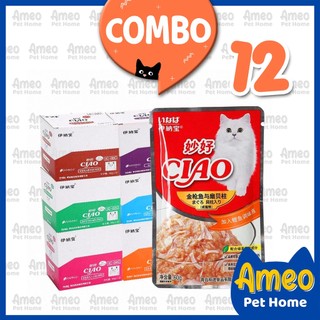 Combo thùng 12-24 pate mèo ciao mix vị, pate mèo ciao gói 60g