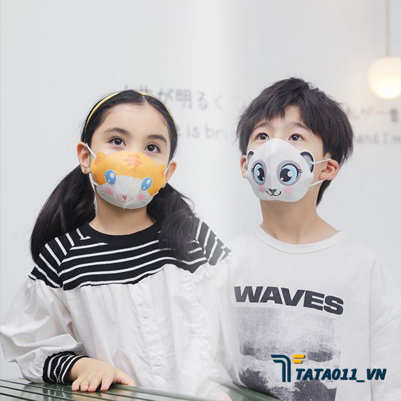 10 Chiếc 3d Ba Chiều Dùng Một Lần 3 Lớp Khẩu Trang Bảo Hộ Cho Trẻ Em Từ 4-12 Tuổi Thoáng Khí hoạt Hình Gấu Trúc Mặt Nạ Học Sinh Bé Trai Và Bé Gái Mặt Nạ VN1