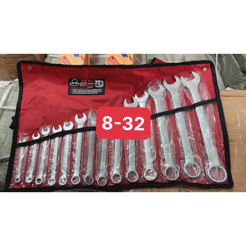 Bộ cờ lê yeti 14 cây tiêu chuẩn usa 8mm-24mm 8mm-32mm