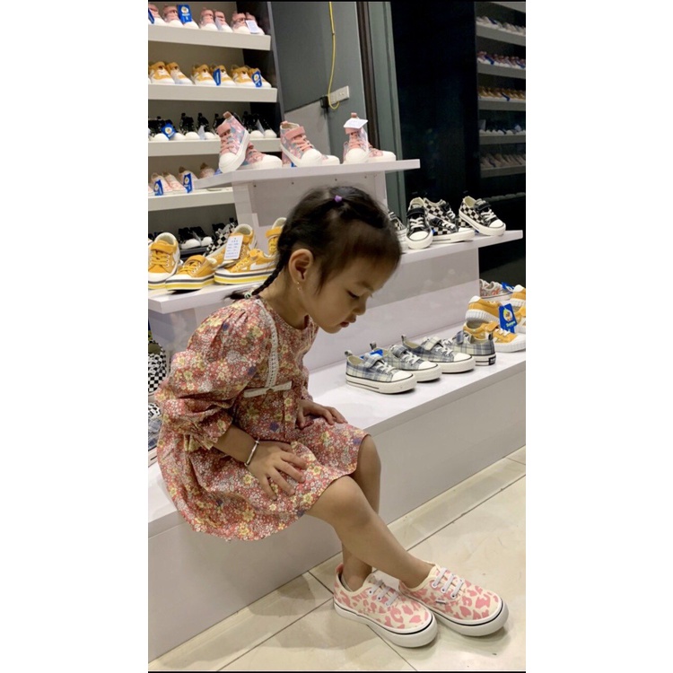 BABAYA Giày Trẻ Em Vải Canvas Báo Hồng 21132