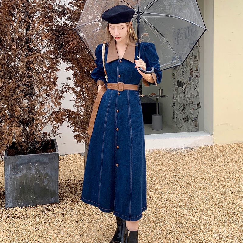 Đầm Jeans dáng chữ A sang chảnh Retro - Đ04