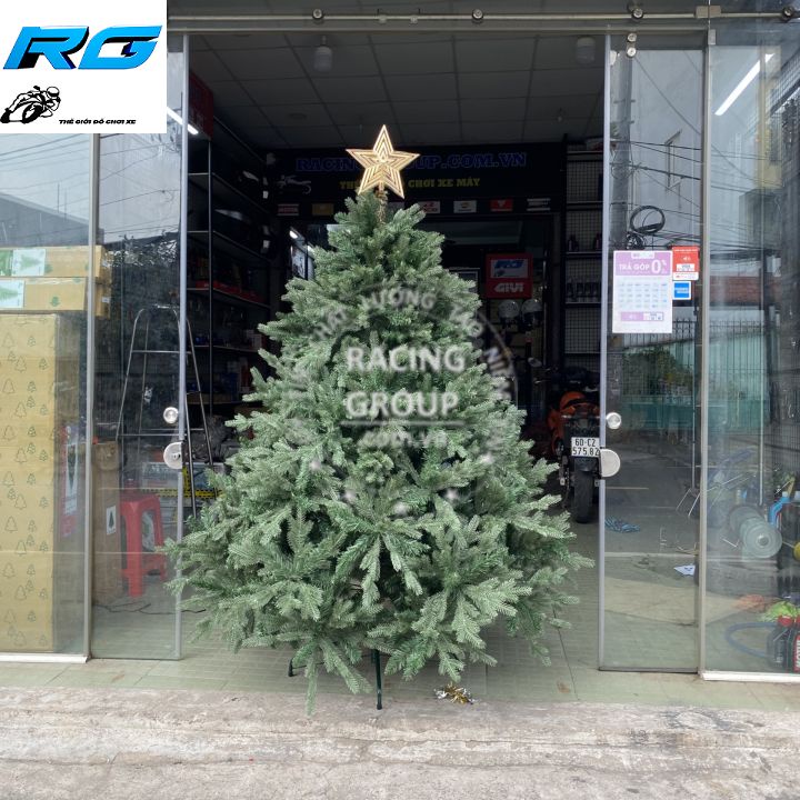 Cây Thông Noel PE Xanh Cây Thông Tự Động Cao 1m8 Tặng Kèm 1 Ngôi Sao Xi Bóng Trang Trí Giáng Sinh Hàng Việt Nam cao cấp