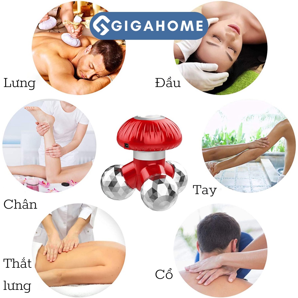 Máy Massage Cầm Tay Mini Rung 3 Chân Kim Cương GIGAHOME Dùng Pin Hoặc Cáp Sạc 11214