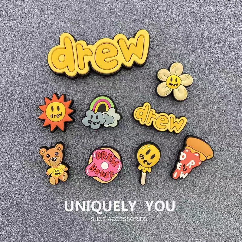 Bộ charm gắn dép Crocs, Sticker gắn dép lỗ