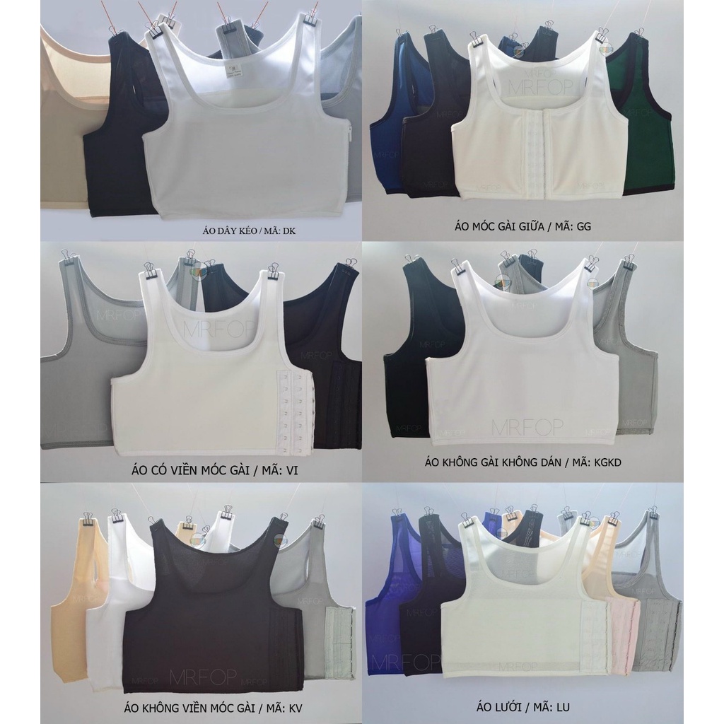 Áo nịt không viền - có gen móc gài hông trái  bó sát không lộ viền Tomboy Transguy Mr Fop