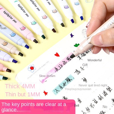 Set 6 Cây Bút Dạ Quang Hình Chân Mèo Dễ Thương Cho Học Sinh