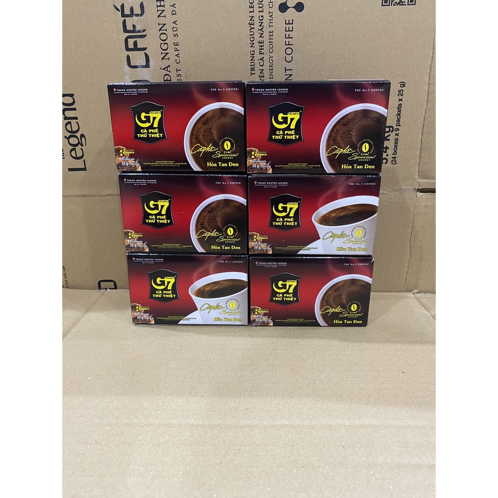 Cà Phê G7 Hòa Tan Đen Trung Nguyên  - hộp 15 gói
