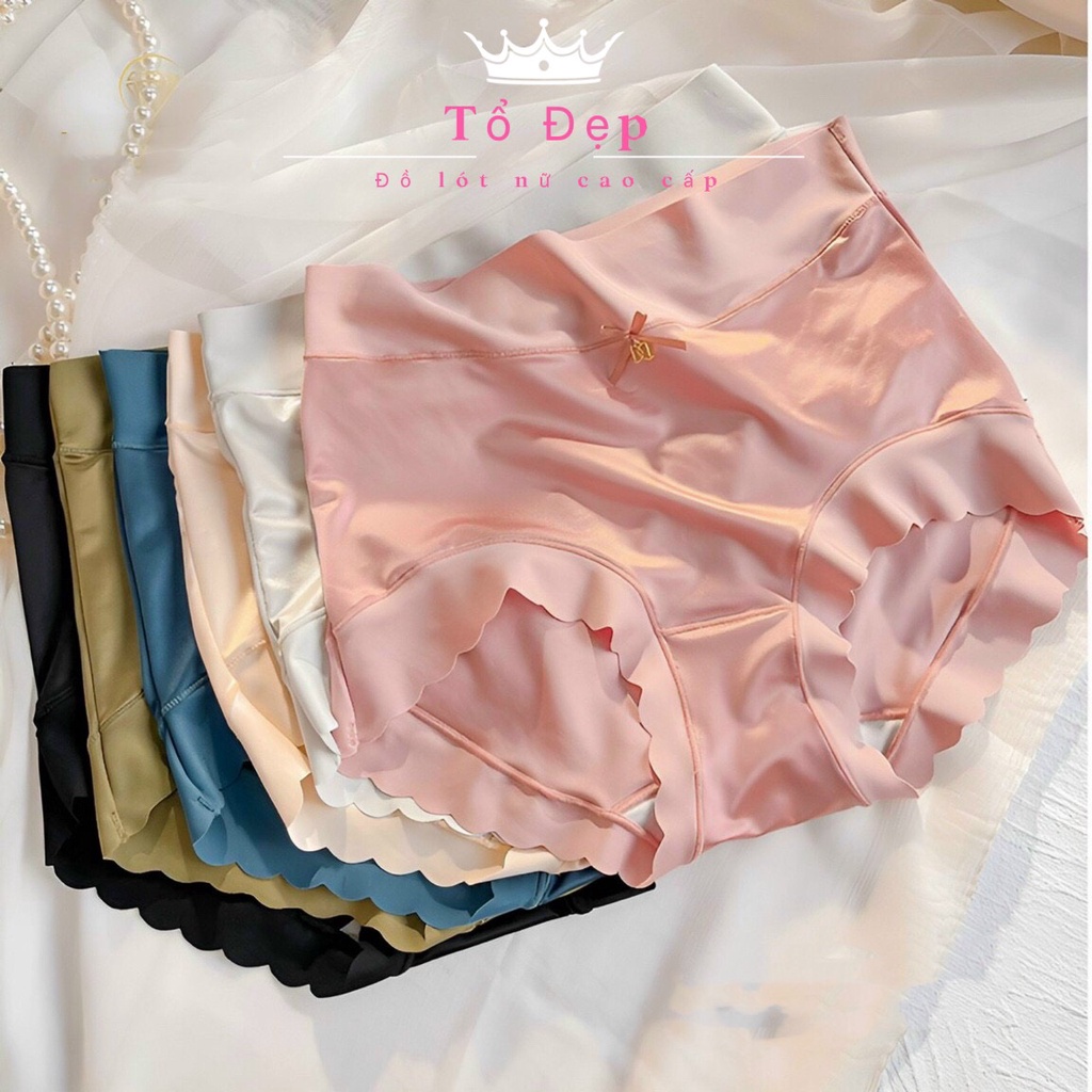Quần lót nữ lụa satin mềm mại, lưng cao, không đường may hàng Loại 1