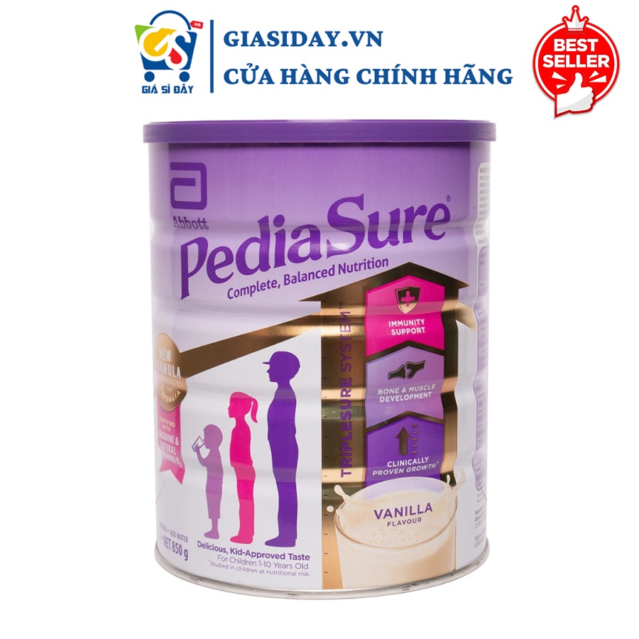 Date 07 23 Sữa Bột PediaSure Úc Vanilla Nắp Tím 850G