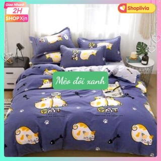 Bộ Ga Bọc Nệm 1m8 kitty trái tim
