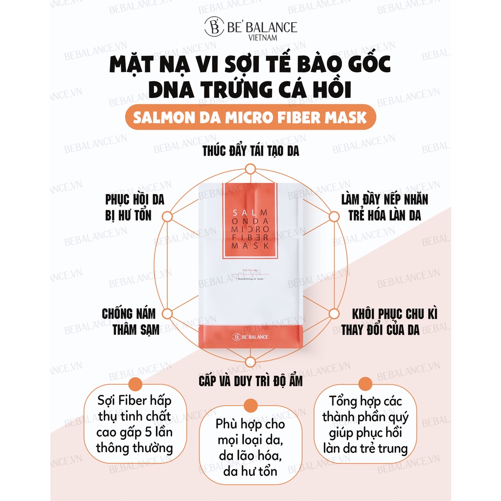 Mặt nạ SALMON DA Micro Fiber Mask Be'Balance 3in1 (1 hộp/10 miếng)