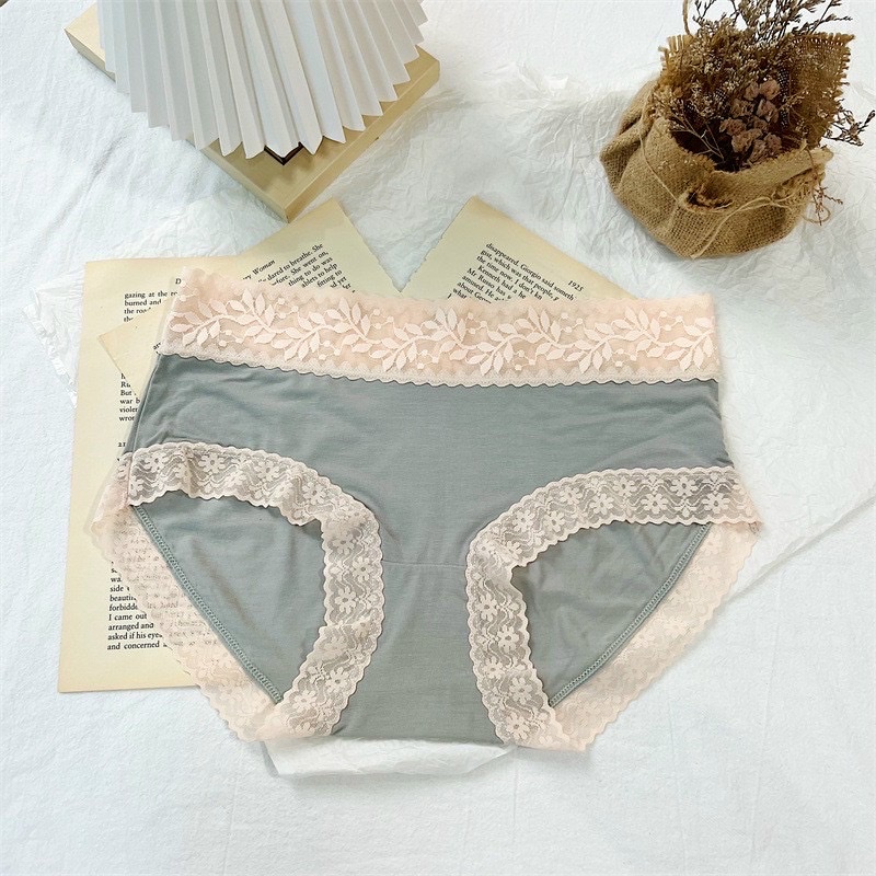 Quần lót nữ Embra su lụa không đường may phối ren gợi cảm hàng cao cấp EBQL45