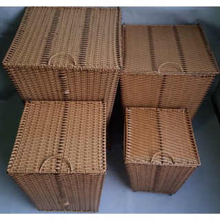  Thùng Nhựa Giả Mây Có Nắp Đựng Quần Áo  Màn Gối  Đồ Chơi 