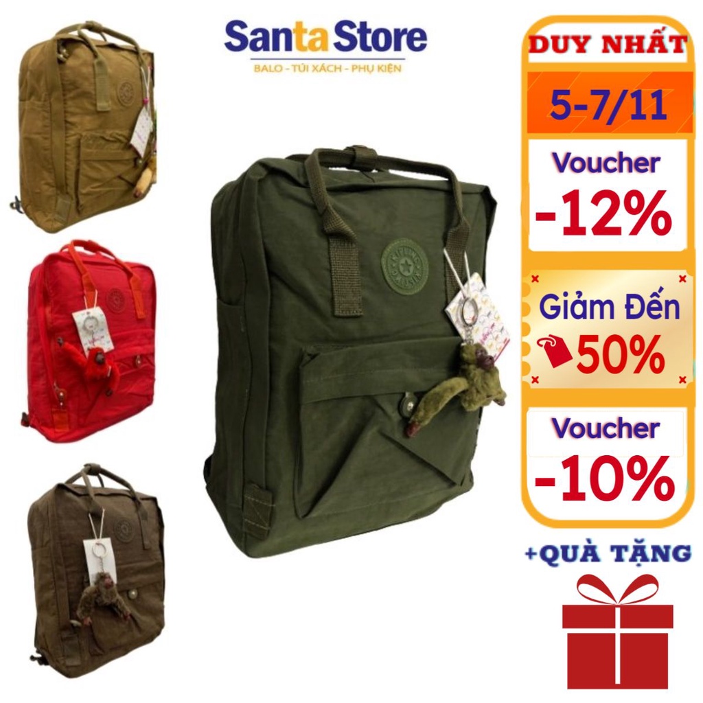 Balo vải nữ thời trang Kipling KL1522 Ba lô xinh đi học, đi làm công sở, Cặp học sinh đựng Laptop A4 SANTA STORE