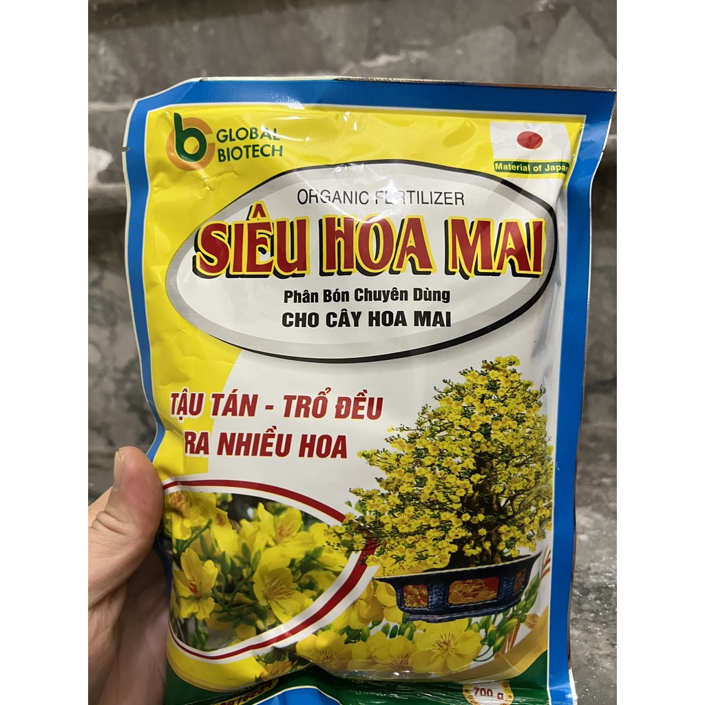 Phân bón chuyên dùng cho hoa mai giúp cây khỏe, trổ bông đều, nhiều hoa túi 700g