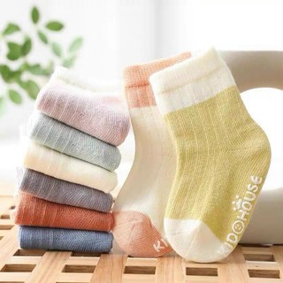 Set 10 đôi tất gân cổ bo cổ cao chống trượt cho các bé