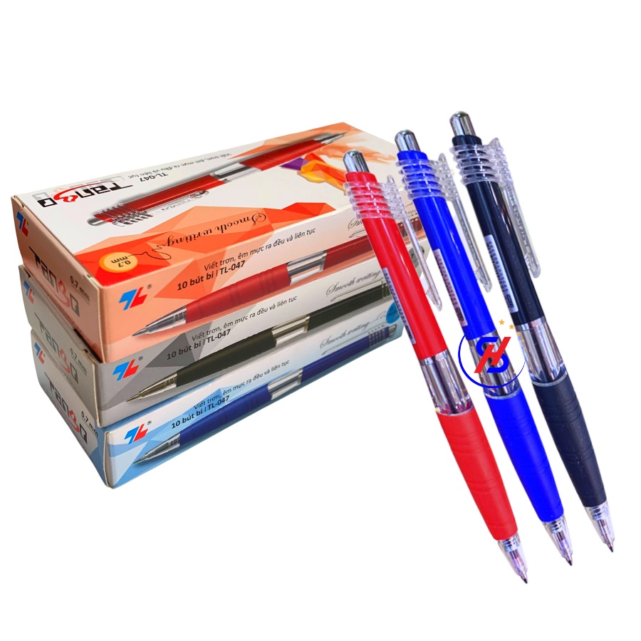 Hộp 10 cây bút viết bi ngòi 0.7mm Thiên Long TL047  - Học Sinh Store
