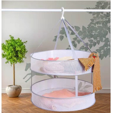 Giỏ Túi Lưới Phẳng Đựng Phơi Quần Áo Tất Vớ Thu Gấp Gọn