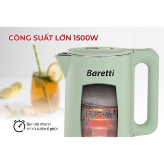 Ấm siêu tốc inox 2 LỚP 1.8L BARETTI BRD181G