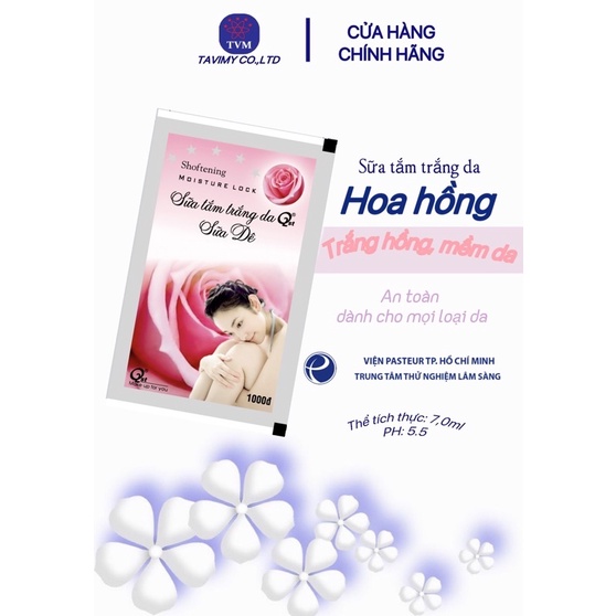 Combo 200 gói  sữa tắm HOA HỒNG giá rẻ dùng cho khách sạn, nhà nghỉ
