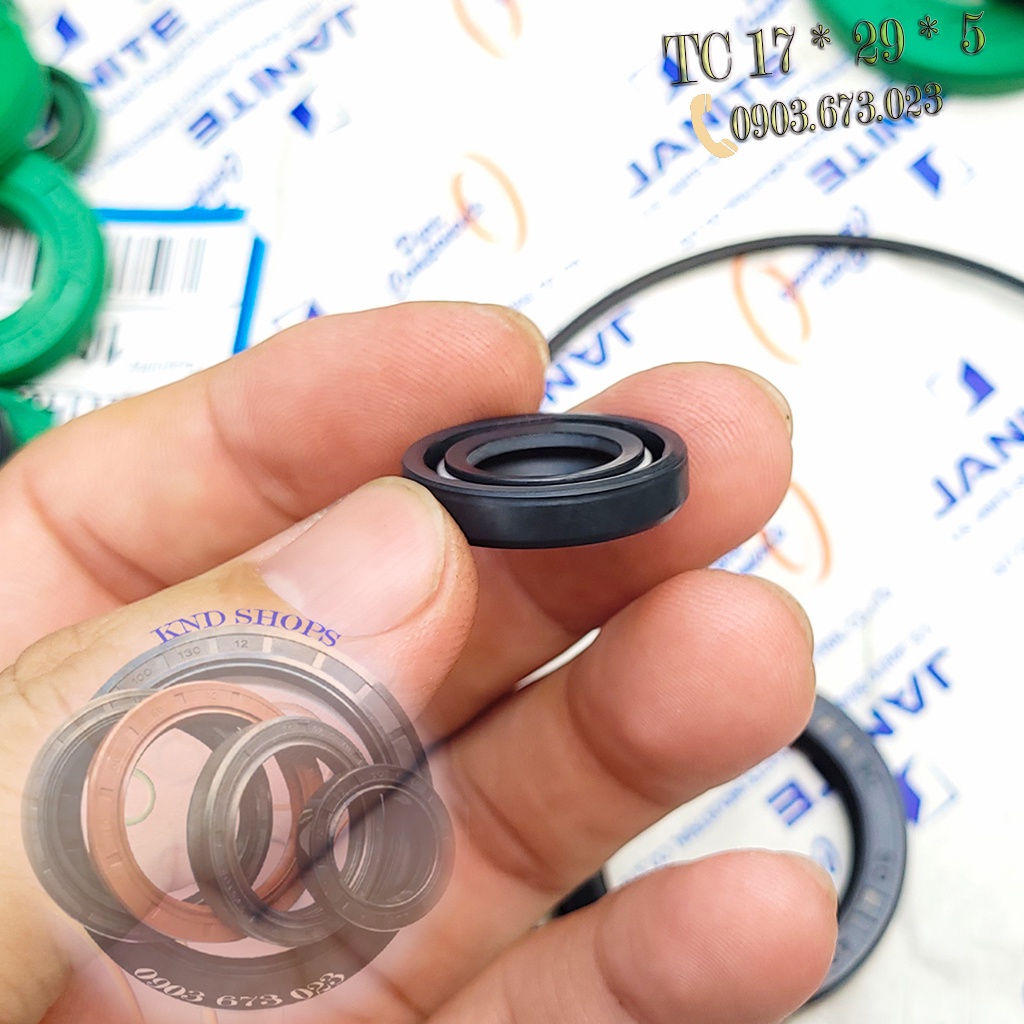 Phớt nhông  xe Dream Wave 100, phụ tùng xe máy loại vòng đệm cao su một lò xo TC 17*29*5 | KND Shops