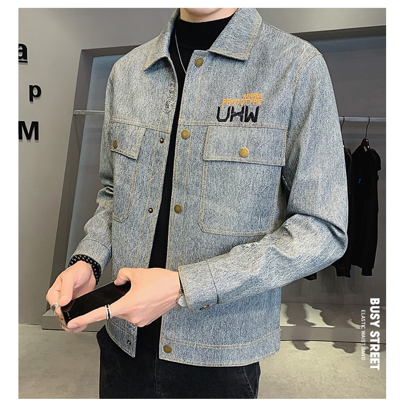 Áo Khoác Da Denim Thời Trang Cá Tính Cho Nam