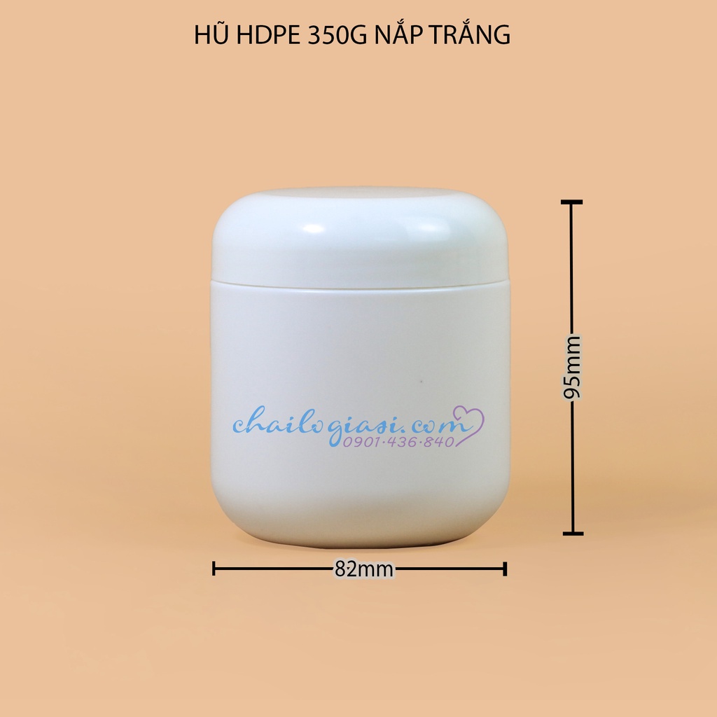 Hũ HDPE 350g trắng