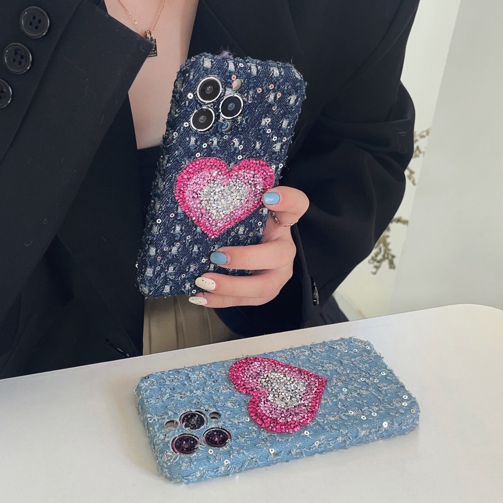 Ốp Điện Thoại Tpu Mềm Chống Rơi Họa Tiết Denim Phong Cách Retro Cho iphone 14 13 12 11 Pro MAX Plus