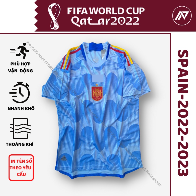 Áo đá bóng đội tuyển Tây Ban Nha WC 2022 hàng thái cao cấp loại 1 size Châu âu