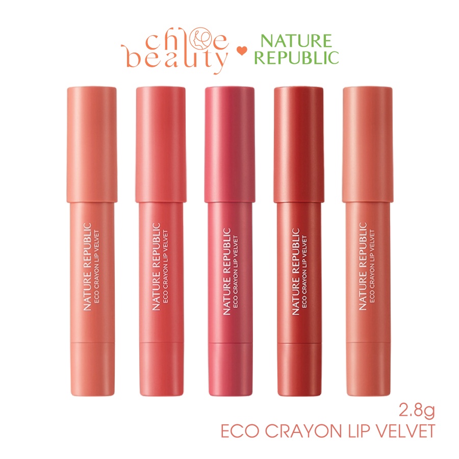 Son sáp mềm mướt như nhung NATURE REPUBLIC Eco Crayon Lip Velvet 2.8g