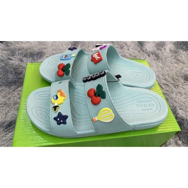 CROCS HAI QUAI NGANG XANH MINT CỰC ĐẸP