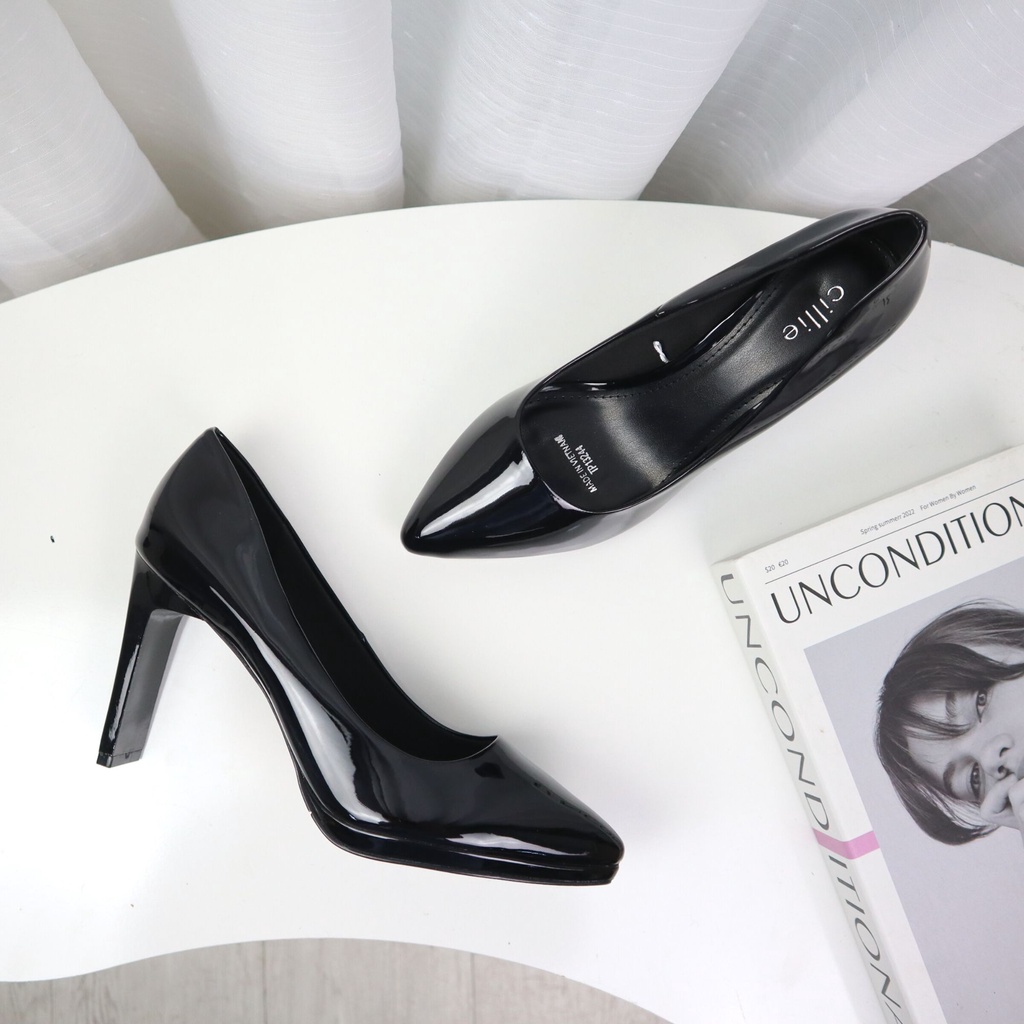Giày cao gót nữ đúp mũi mũi nhọn thời trang gót thanh mảnh cao 10cm đi tiệc dự cưới Cillie 1204